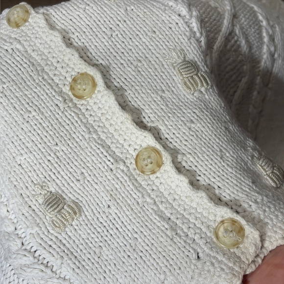 Vintage LizSport Cream Cable Knit Linen Cotton Sweater Vest 1990’s Cottagecore - Picture 7 of 7